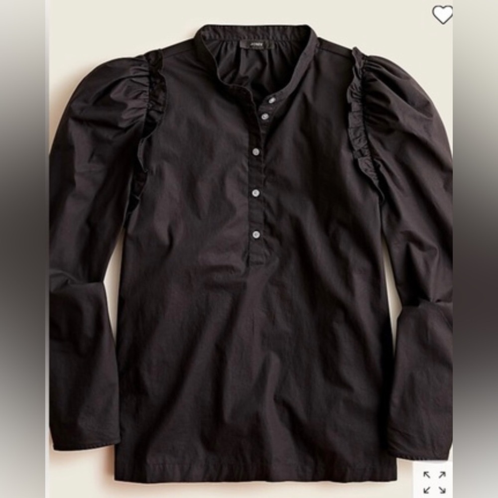 J. Crew Black Puff Sleeves Blouse . Size XXS